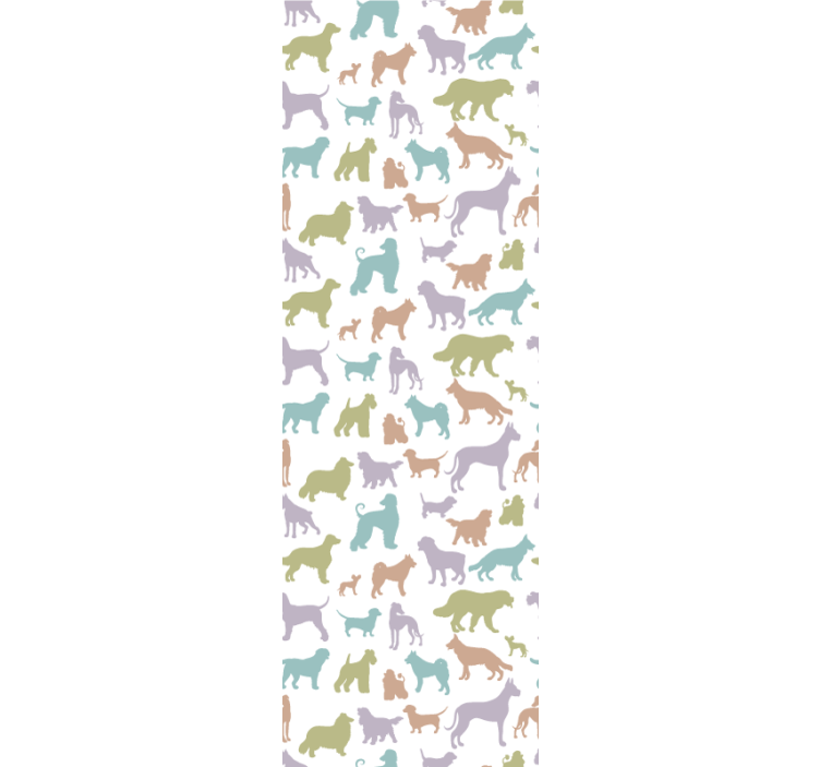 Papel pintado perros siluetas coloridas - TenVinilo