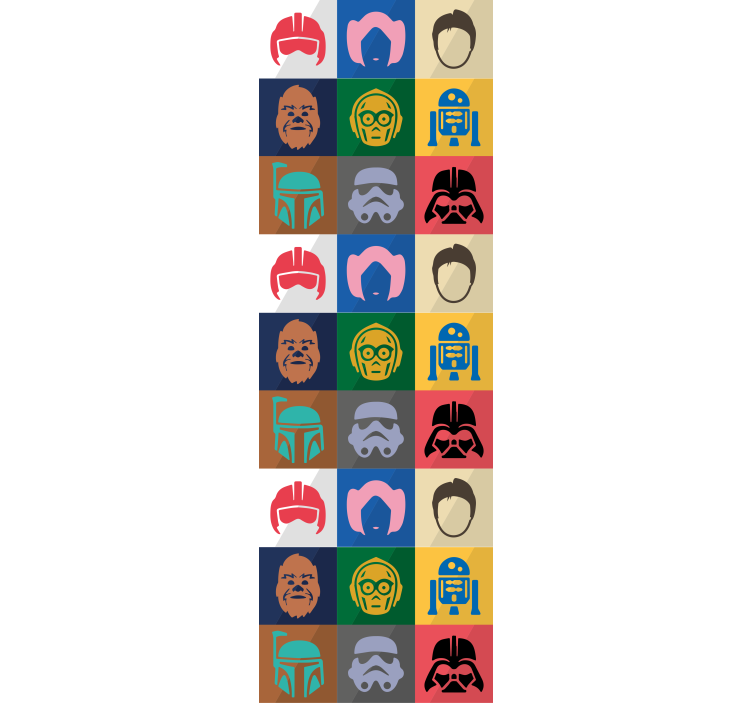 Papel pintado de arte cuadrícula de personajes icónicos - TenVinilo