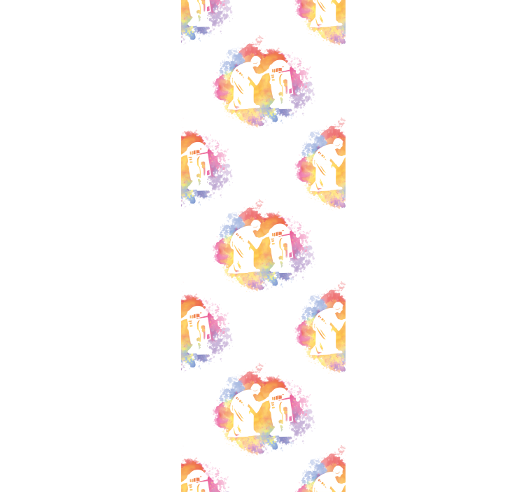 Papel pintado de arte silueta de pareja abstracta - TenVinilo