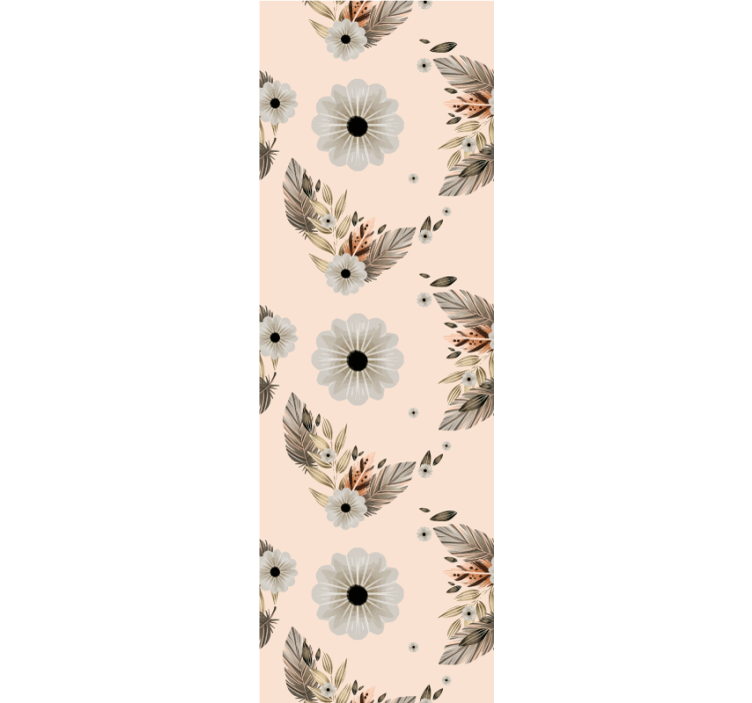 Papel pintado flores composición floral y de hojas - TenVinilo