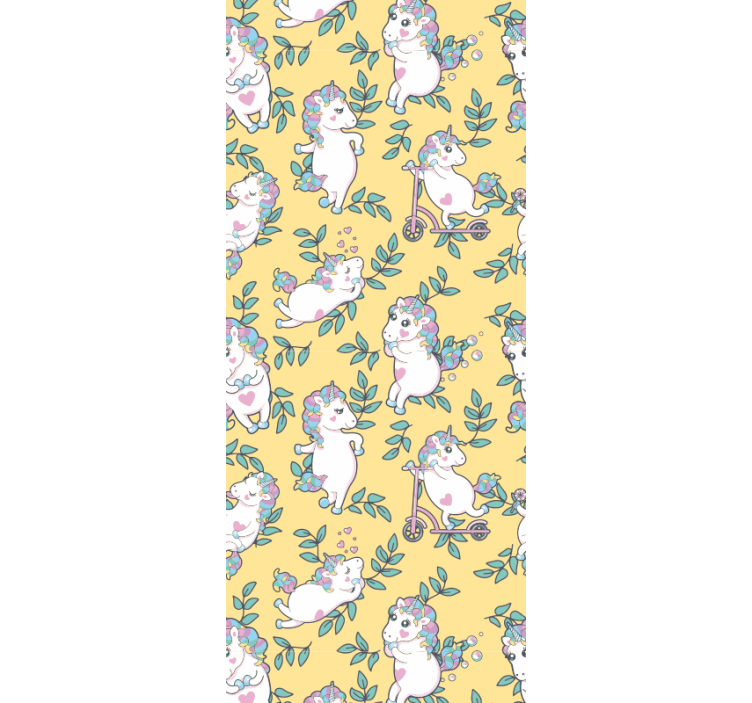 Papel pintado animales unicornios jugando - TenVinilo