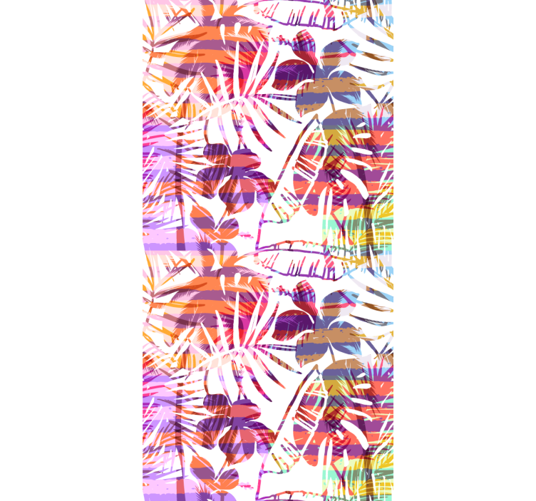 papel pintado troncos Palmeras exóticas y líneas patrón tropical - TenVinilo