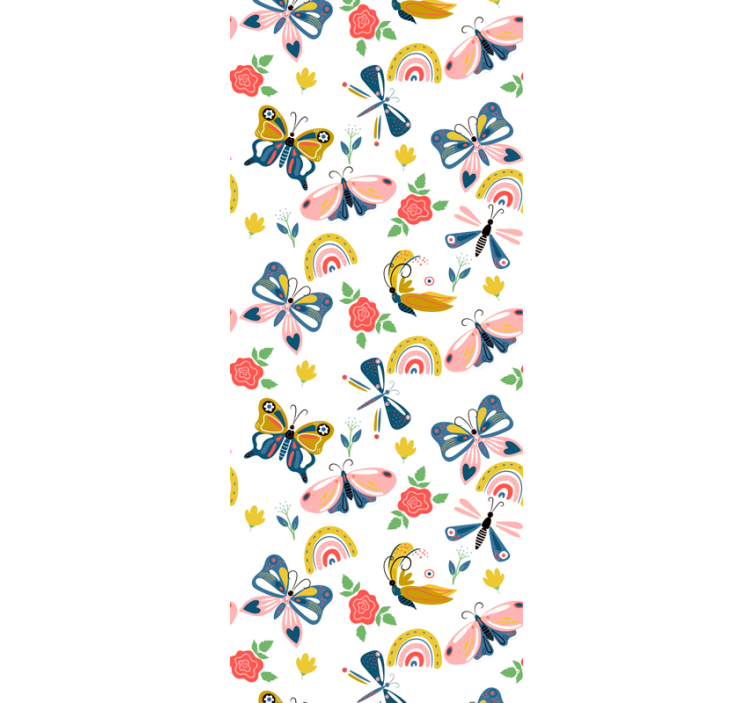 Papel pintado mariposas motivo de naturaleza caprichosa - TenVinilo