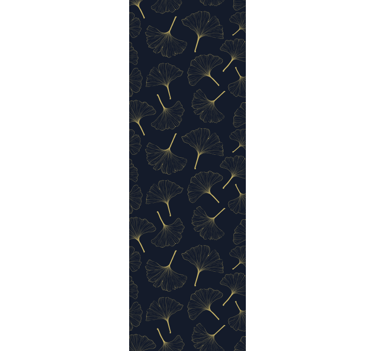 Papel pintado moderno hojas de ginkgo dorado - TenVinilo