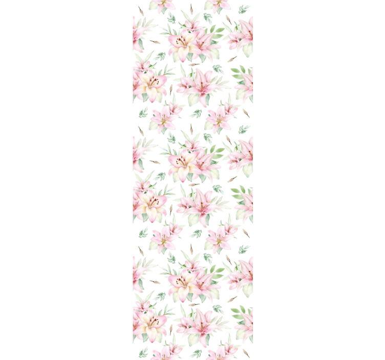 Papel pintado flores patrón rosa y blanco - TenVinilo