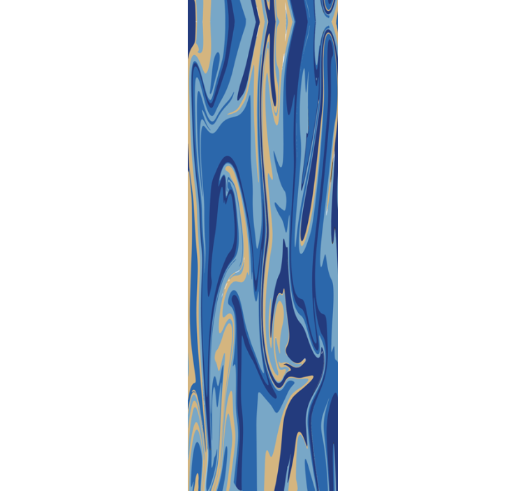 Papel pintado geométrico ondas azules fluidas - TenVinilo