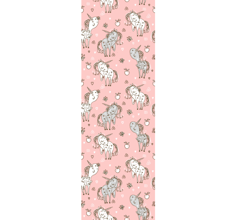 Papel pintado animal motivo de unicornio rosa - TenVinilo