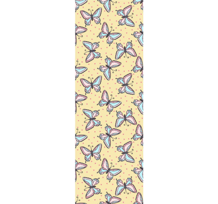 Papel pintado mariposas patrón amarillo colorido - TenVinilo