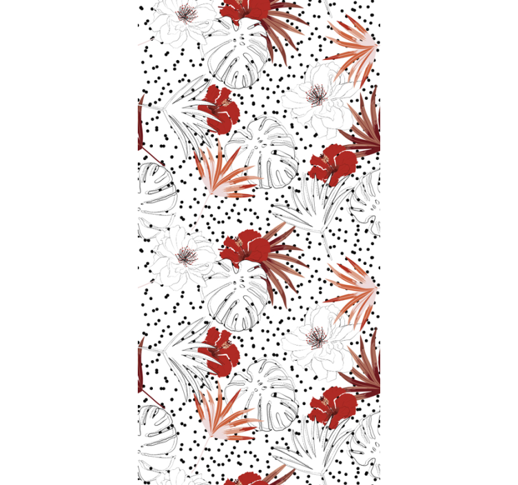 Papel pintado floral diseño botánico tropical - TenVinilo