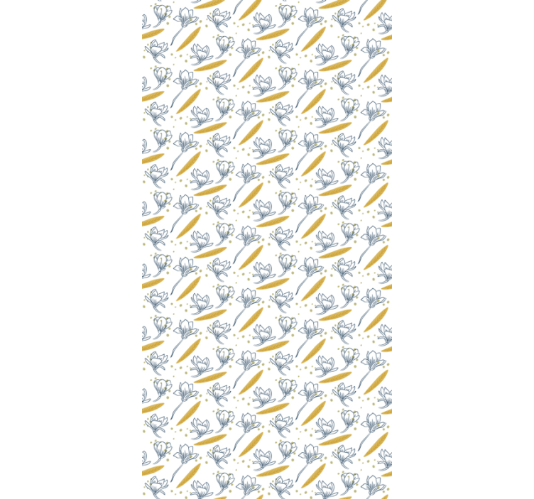 Papel pintado hojas flores y hojas volando - TenVinilo