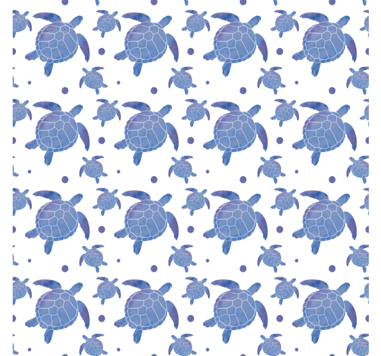 Papel pintado animal patrón de tortugas azules - TenVinilo