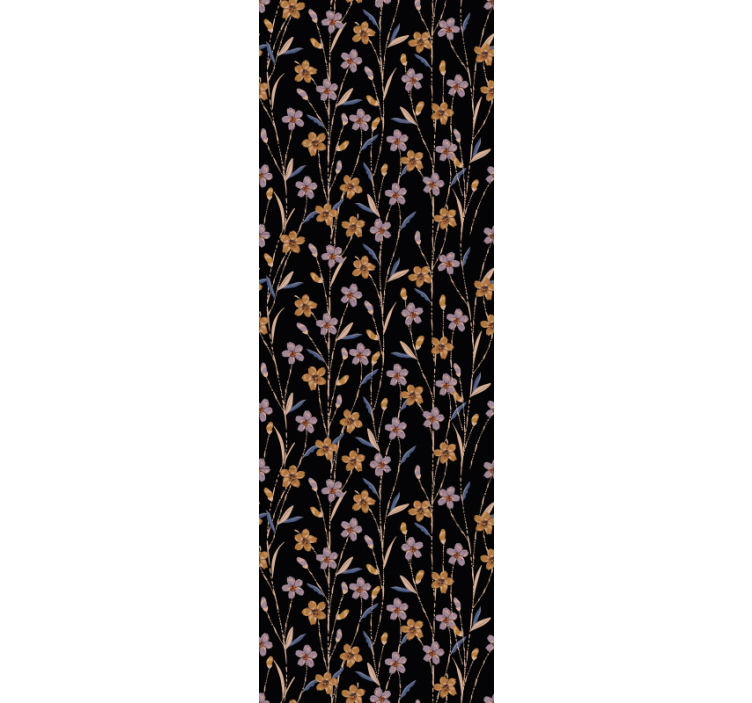 Papel pintado floral patrón de tallo de flor - TenVinilo