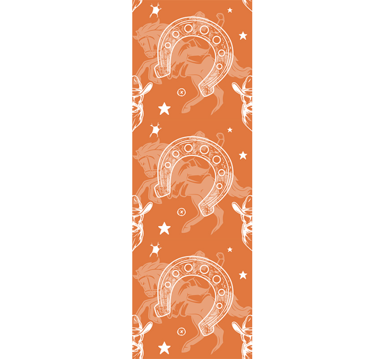 Papel pintado caballos patrón de vaquero y estrella - TenVinilo