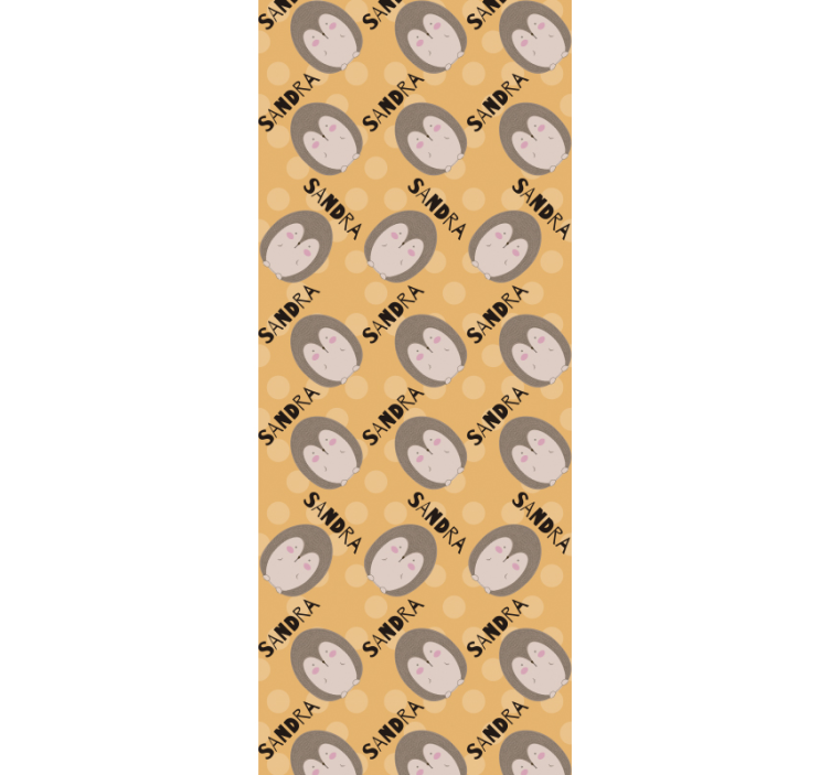 Papel pintado bebé patrón de erizo personalizado - TenVinilo