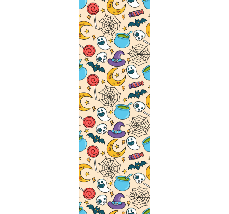Papel pintado Halloween patrón colorido espeluznante - TenVinilo