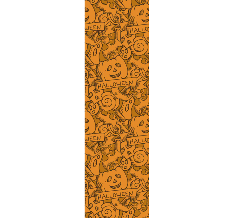 Papel pintado Halloween alegre motivo naranja - TenVinilo