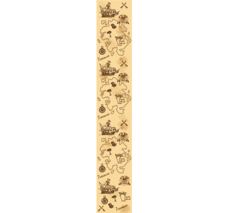 Papel pintado clásico mapa de aventuras piratas - TenVinilo