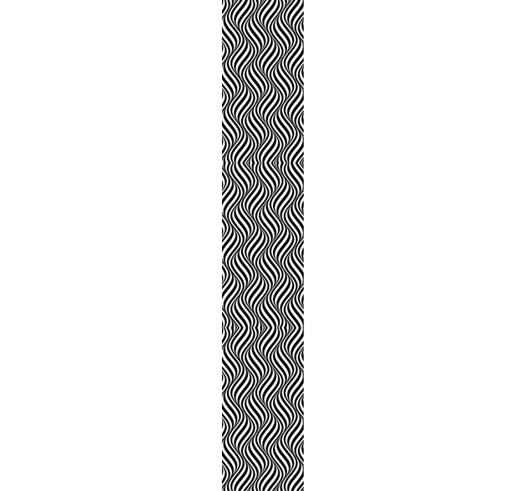 Papel pintado geométrico patrón fluido en blanco y negro - TenVinilo