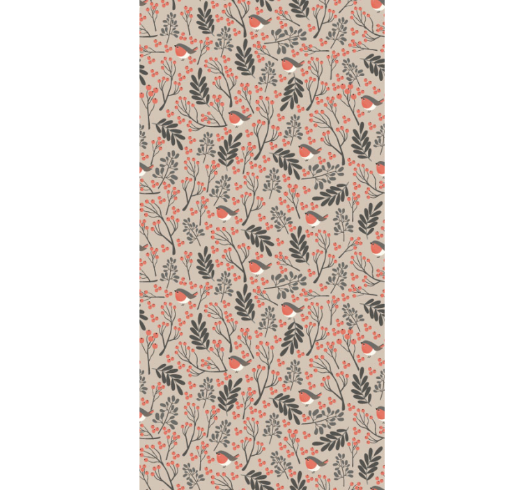 Papel pintado salón pájaros y flores - TenVinilo