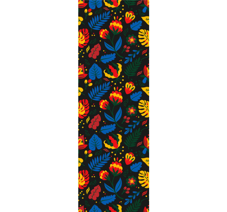 Papel pintado ornamental patrón de hojas florales - TenVinilo