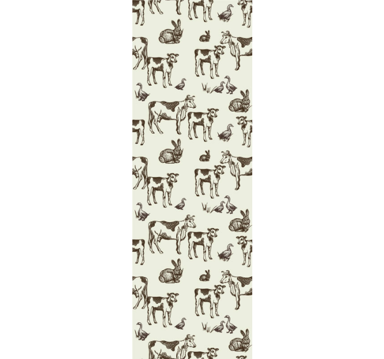 Papel pintado animal bocetos de animales de granja - TenVinilo