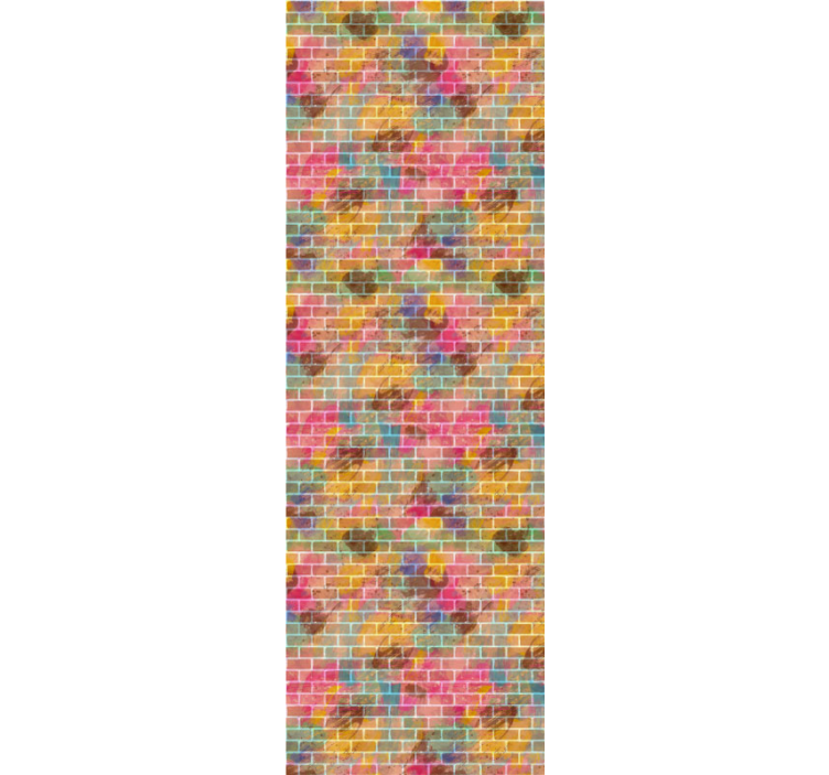 Papel pintado ladrillos mosaico de ladrillos coloridos - TenVinilo