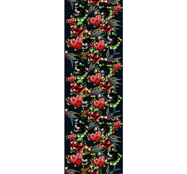 Papel pintado de arte patrón de estilo de tatuaje - TenVinilo