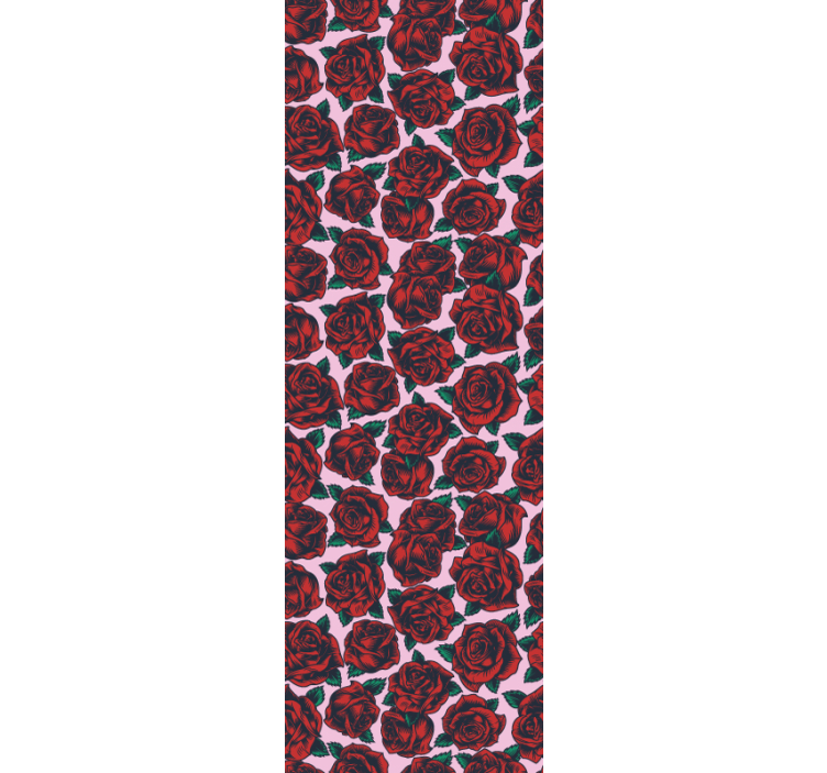 Papel pintado flores patrón de rosa roja - TenVinilo