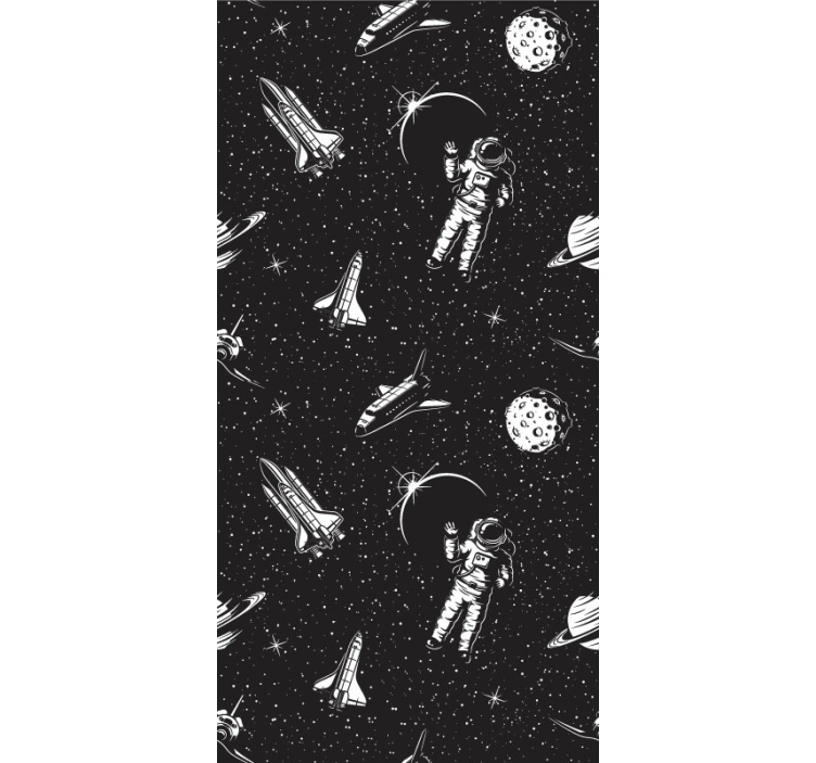 Papel pintado estrellas astronautas en el espacio - TenVinilo