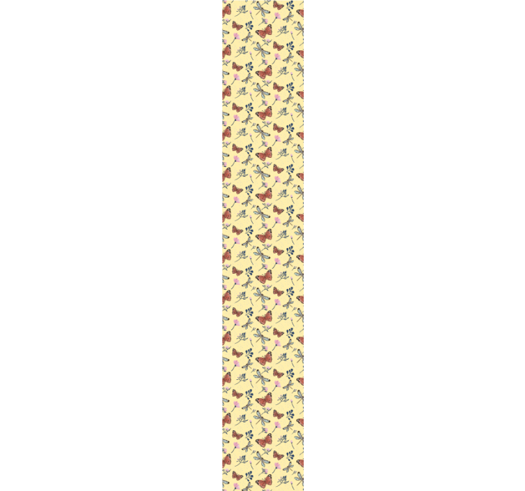 Papel pintado mariposas patrón flora de mariposas - TenVinilo