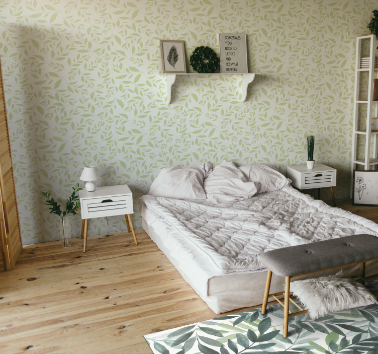 Papel pintado hojas delicada huella de hoja - TenVinilo