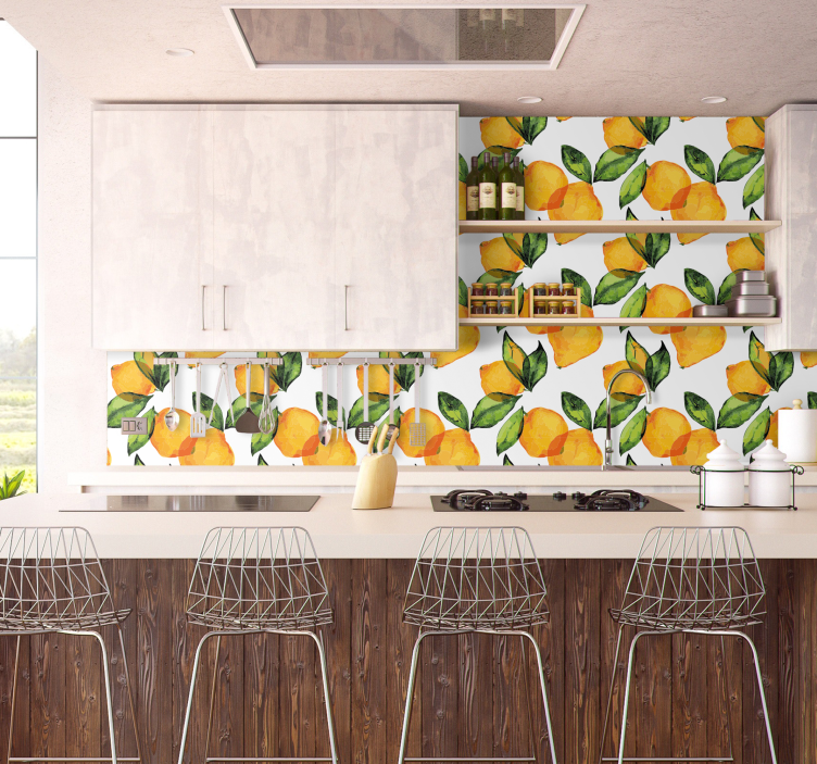 Papel pintado cocina Lemon Mediterranean Style - TenVinilo