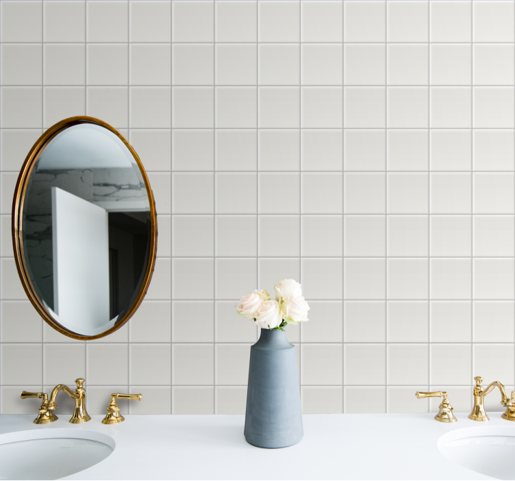 Papel pintado azulejos blancos - TenVinilo