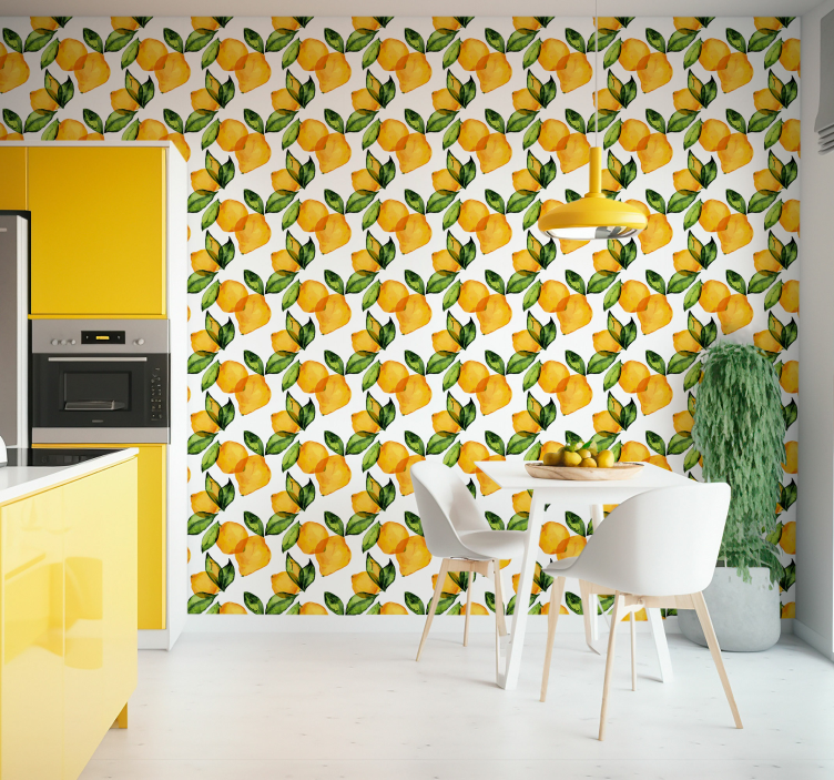Papel pintado cocina Lemon Mediterranean Style - TenVinilo