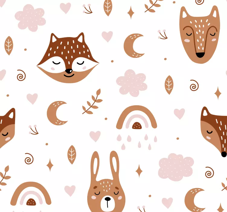 Papel habitación infantil animales lindos - TenVinilo