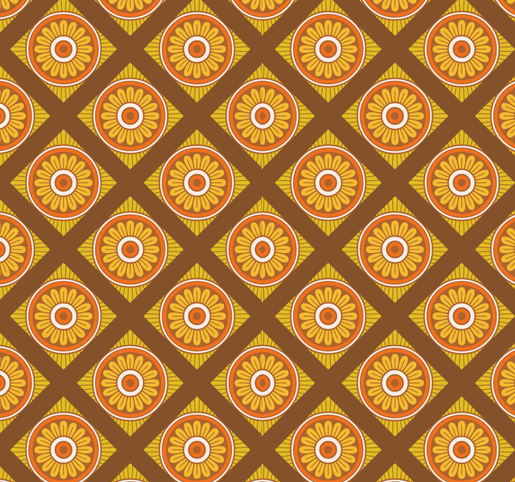 Papel pintado vintage diseño retro floral vintage - TenVinilo