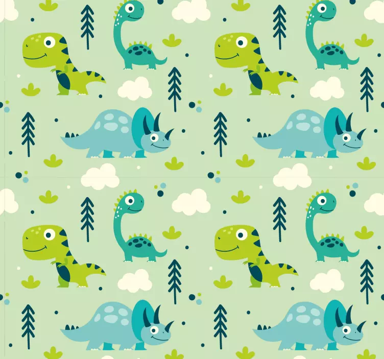 Papel pintado infantil parque de dinosaurios - TenVinilo