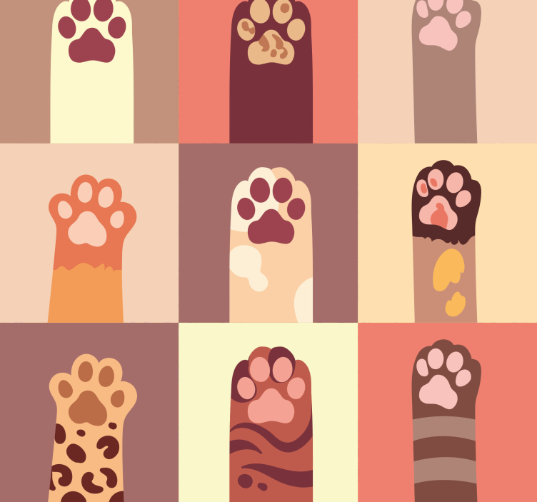 Papel pintado animales patas de gato - TenVinilo