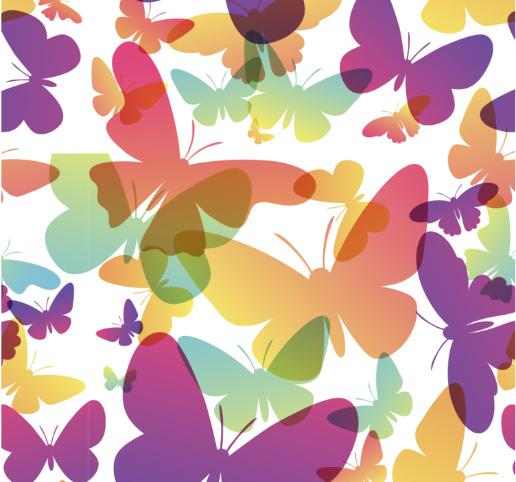 Papel pintado salón de mariposas multicolor - TenVinilo