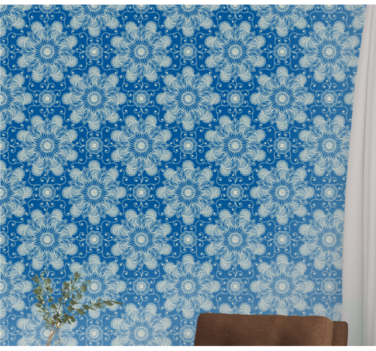 Papel pintado azulejos ornamental cuadrado - TenVinilo