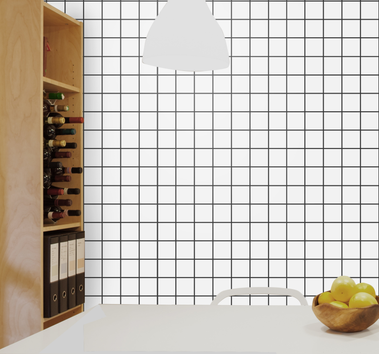 Papel pintado geométrico cuadrícula geométrica - TenVinilo