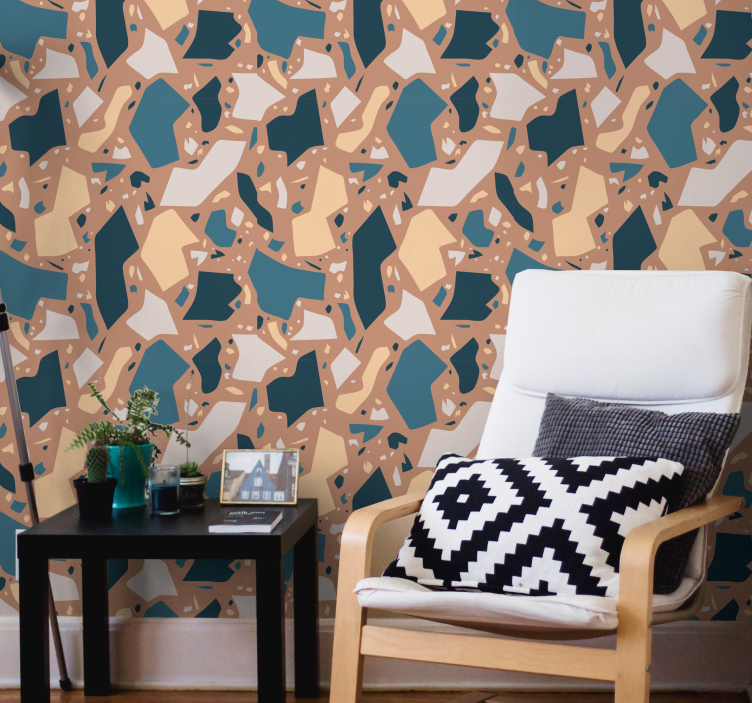 Papel pintado texturas fusión de formas abstractas - TenVinilo