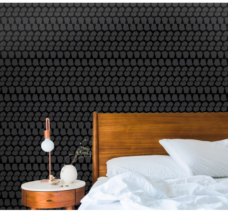 Papel pintado dormitorio matrimonio patrón escala geométrica - TenVinilo