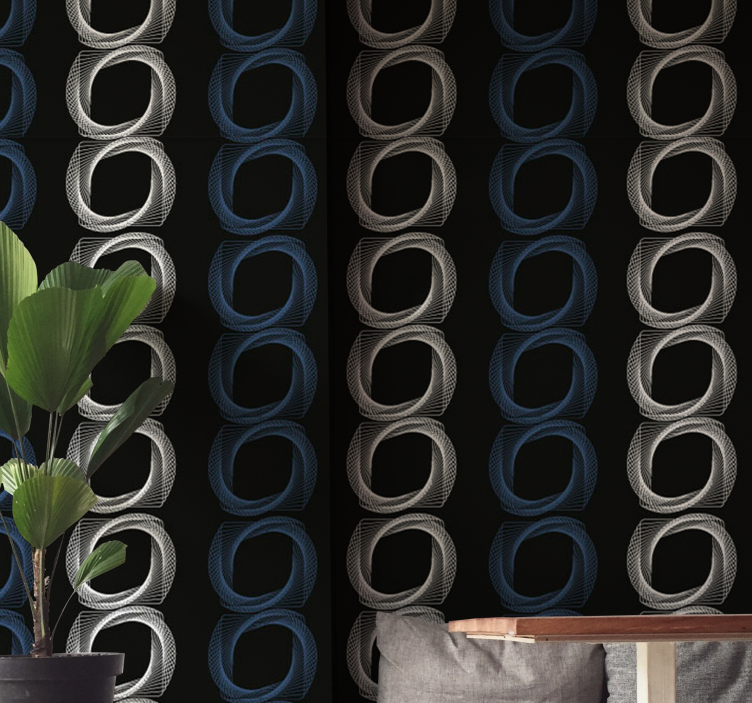 Papel pintado abstracto patrones circulares - TenVinilo