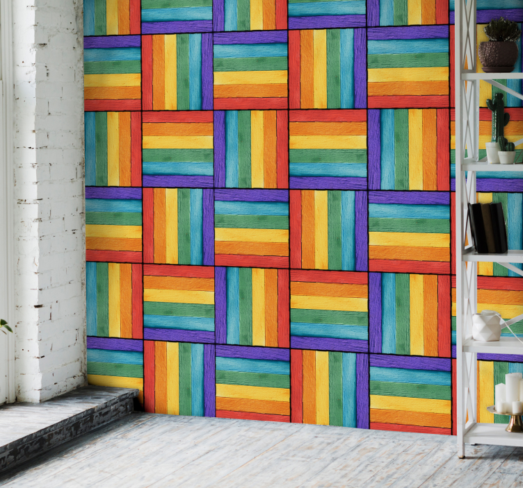 Papel de pared tablas de madera  horizonatales - TenVinilo