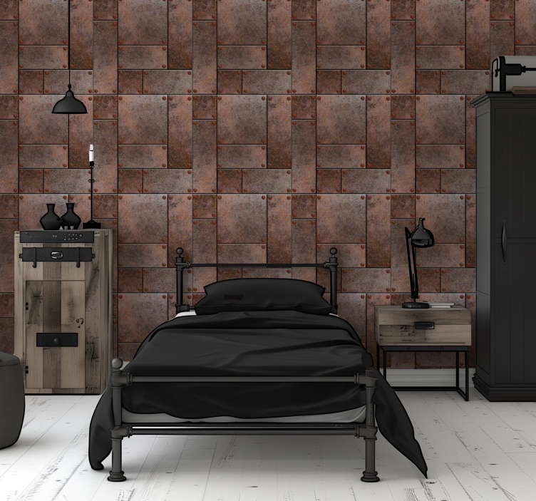 Papel pintado juvenil platos de metal - TenVinilo