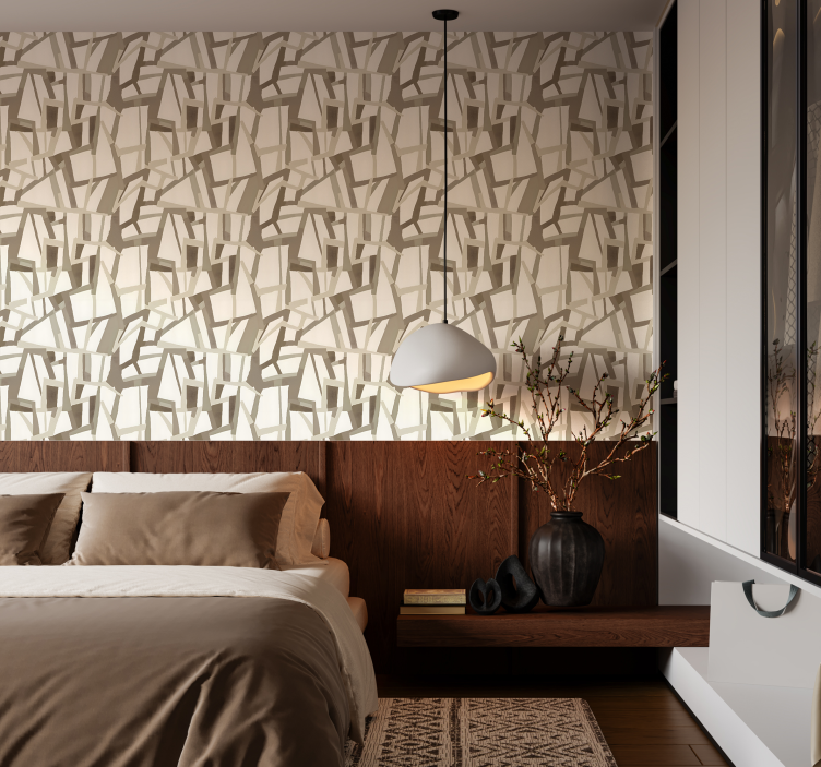 Papel pintado abstracto estilo nórdico beige - TenVinilo