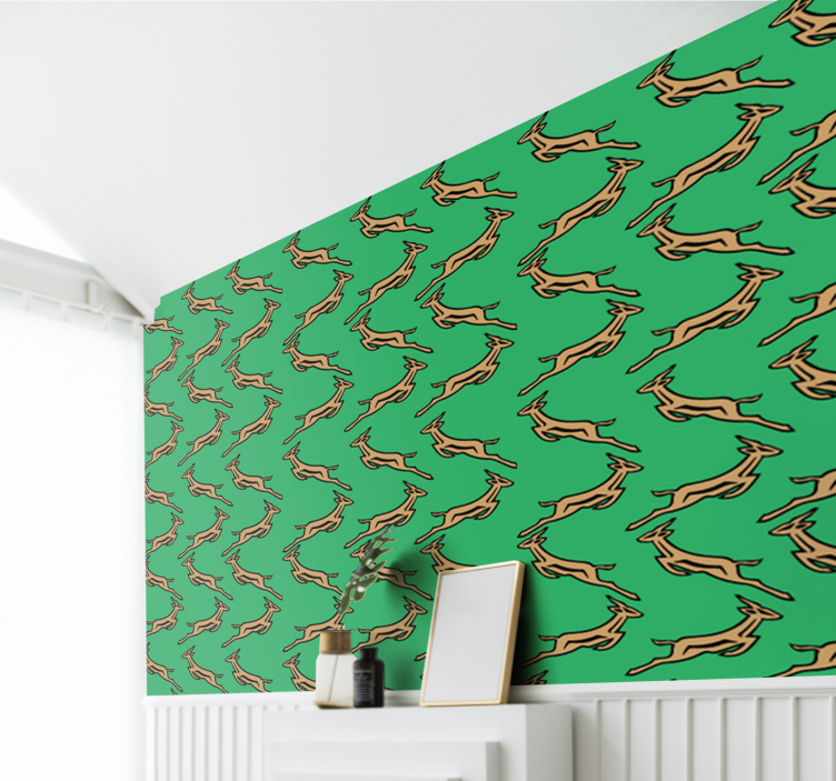 Papel pintado animal gacelas corriendo - TenVinilo