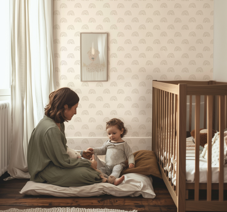 Papel pintado bebé arcoiris minimalista - TenVinilo