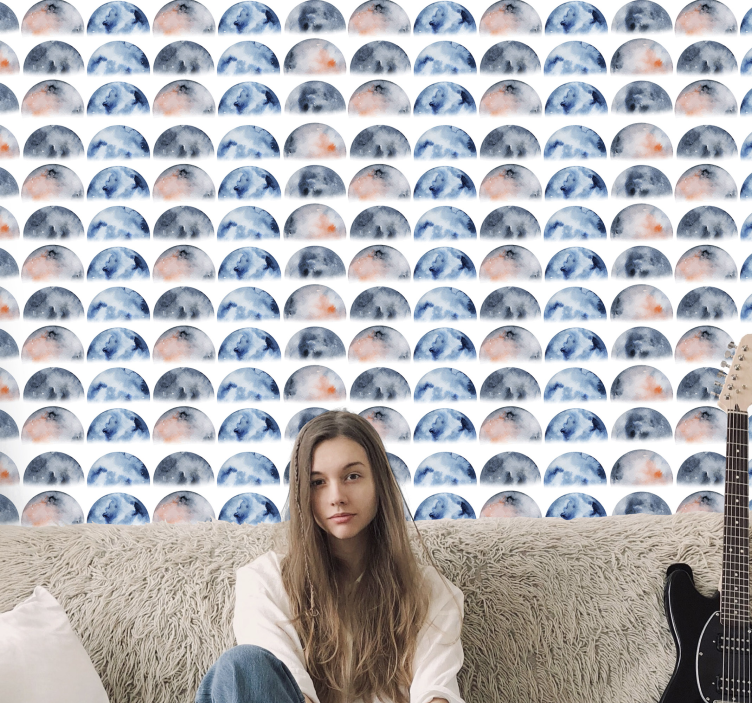 Papel pintado estrellas media luna celestial - TenVinilo